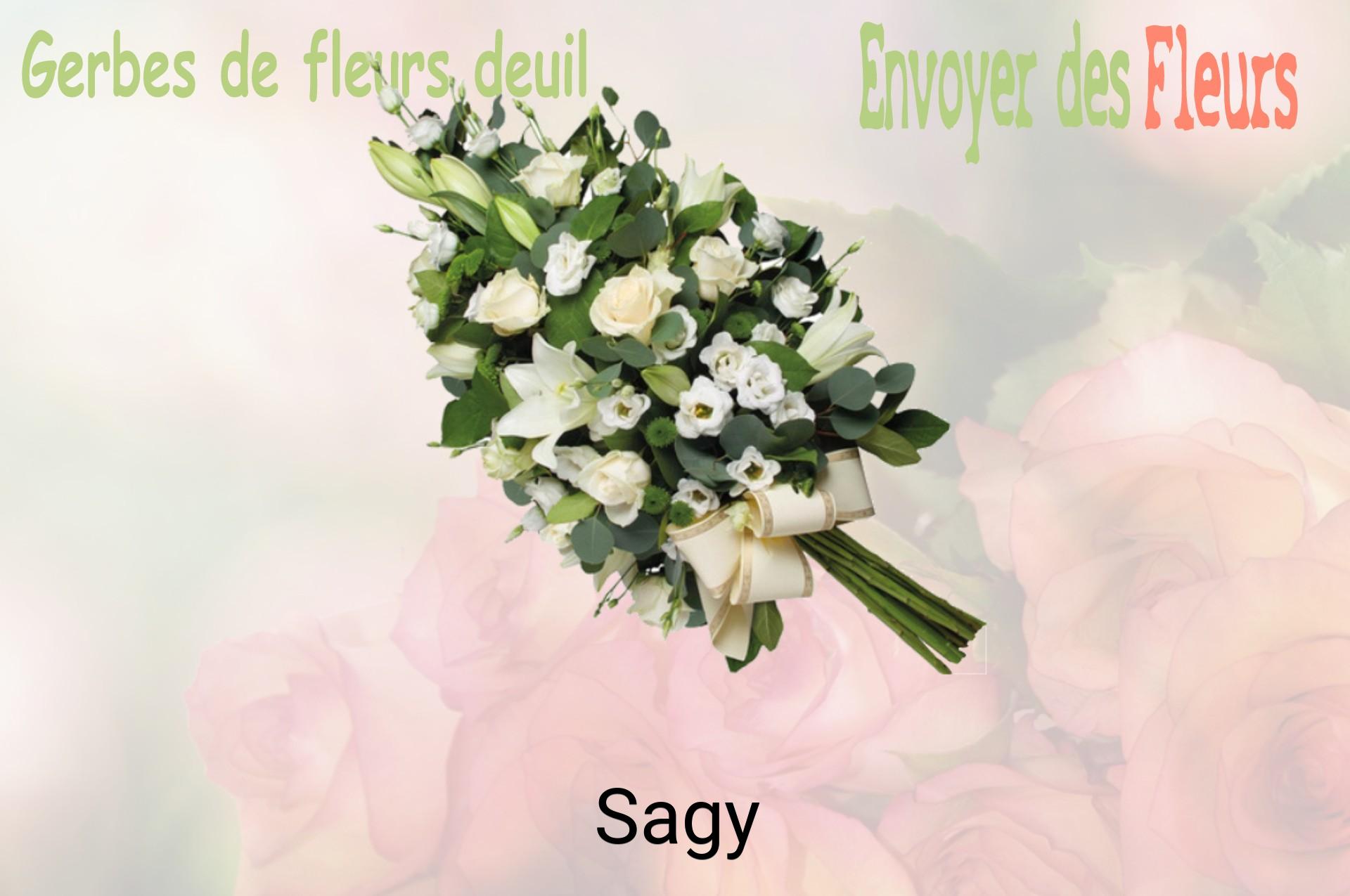 Gerbe de fleurs de deuil livrée à Sagy